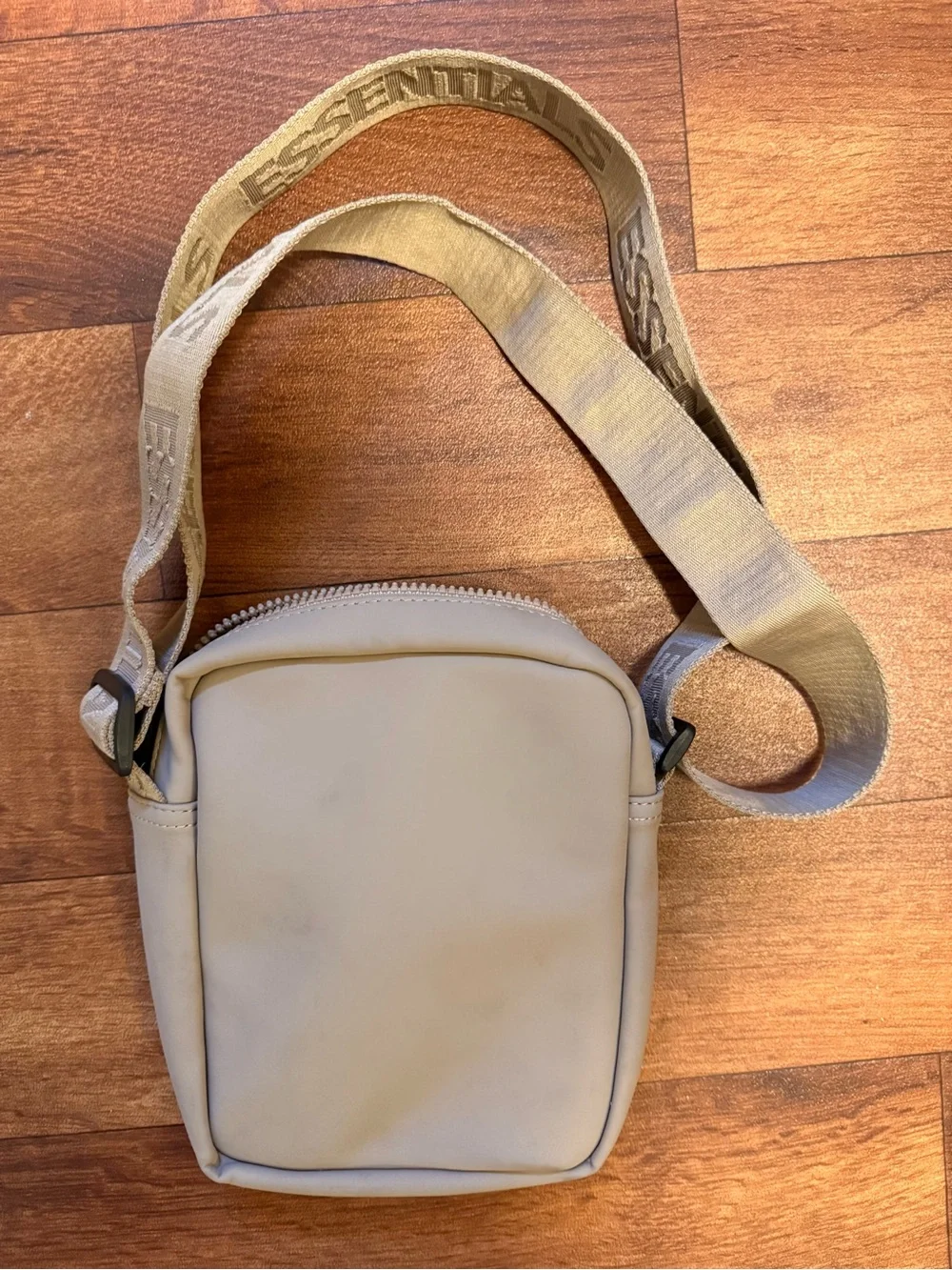 Essentials Small Messenger Bag in Light Beige with Branded Strap